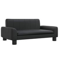 vidaXL Vaikiška sofa, juodos spalvos, 70x45x30cm, dirbtinė oda
