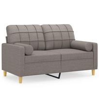 vidaXL Dvivietė sofa su pagalvėlėmis, taupe spalvos, 120cm, audinys