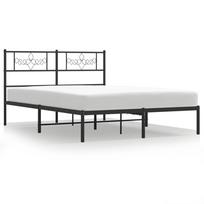 vidaXL Metalinis lovos rėmas su galvūgaliu, juodos spalvos, 140x200cm