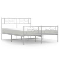 vidaXL Lovos rėmas su galvūgaliu/kojūgaliu, baltas, 120x200cm, metalas