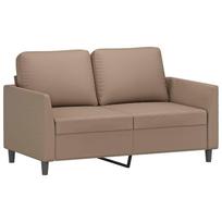 vidaXL Dvivietė sofa, kapučino spalvos, 120cm, dirbtinė oda