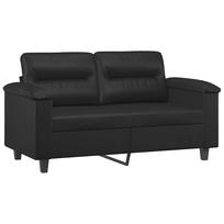 vidaXL Dvivietė sofa, juodos spalvos, 120cm, dirbtinė oda