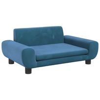 vidaXL Vaikiška sofa, mėlynos spalvos, 70x45x33cm, aksomas