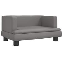 vidaXL Vaikiška sofa, pilkos spalvos, 60x40x30cm, dirbtinė oda