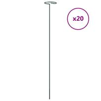 vidaXL Sodo augalų kuoliukai, 20vnt., tamsiai žalios, 61cm, plienas