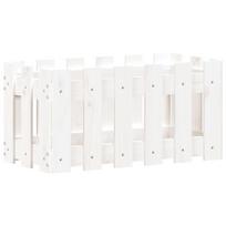 vidaXL Sodo lovelis, baltas, 60x30x30cm, pušis, tvorelės dizaino