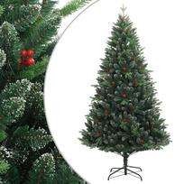 vidaXL Dirbtinė Kalėdų eglutė su šarnyrinėmis šakomis/uogomis, 120cm