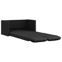 vidaXL Grindų sofa-lova, 2-1, juoda, 112x174x55cm, dirbtinė oda