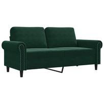 vidaXL Dvivietė sofa, tamsiai žalios spalvos, 140cm, aksomas
