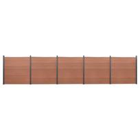 vidaXL Tvoros segmento rinkinys, rudos spalvos, 872x186cm, WPC