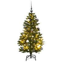 vidaXL Kalėdų eglutė su šarnyrinėmis šakomis/LED/žaisliukais, 150cm