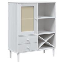 vidaXL Komoda SENJA, balta, 90x40x112cm, pušies masyvas