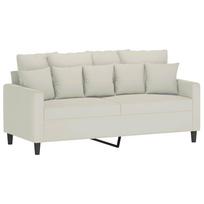 vidaXL Dvivietė sofa, kreminės spalvos, 140cm, aksomas