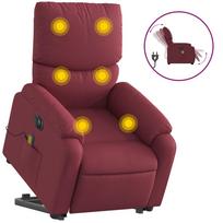vidaXL Atsistojantis elektrinis masažinis krėslas, vyno, audinys