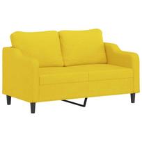 vidaXL Dvivietė sofa, šviesiai geltonos spalvos, 140cm, audinys