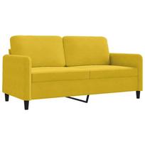 vidaXL Dvivietė sofa, geltonos spalvos, 140cm, aksomas
