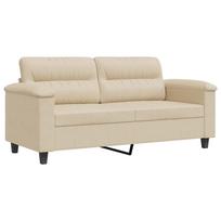 vidaXL Dvivietė sofa, kreminės spalvos, 140cm, mikropluošto audinys