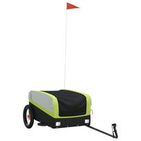 vidaXL Dviračio priekaba, juodos ir žalios spalvos, 30kg, geležis