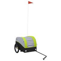 vidaXL Dviračio priekaba, juodos ir žalios spalvos, 30kg, geležis