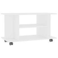 vidaXL TV spintelė su ratukais, baltos spalvos, 80x40x45 cm, mediena