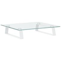 vidaXL Monitoriaus stovas, baltas, 40x35x8cm, stiklas ir metalas