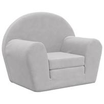 vidaXL Vaikiška sofa-lova, šviesiai pilkos spalvos, minkštas pliušas