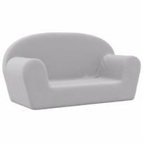 vidaXL Vaikiška dvivietė sofa, šviesiai pilka, minkštas pliušas