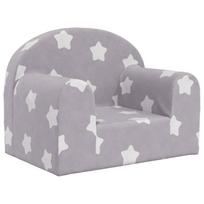 vidaXL Vaikiška sofa, šviesiai pilka, minkštas pliušas, su žvaigždėmis