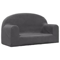 vidaXL Vaikiška dvivietė sofa, antracito spalvos, minkštas pliušas