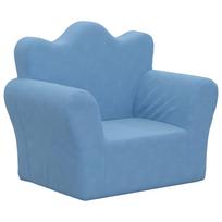 vidaXL Vaikiška sofa, mėlynos spalvos, minkštas pliušas