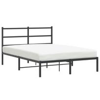vidaXL Metalinis lovos rėmas su galvūgaliu, juodos spalvos, 135x190cm