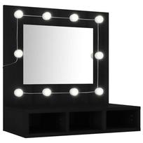 vidaXL Veidrodinė spintelė su LED apšvietimu, juoda, 60x31,5x62cm