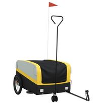vidaXL Dviračio priekaba, juodos ir geltonos spalvos, 45kg, geležis