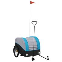 vidaXL Dviračio priekaba, juodos ir mėlynos spalvos, 45kg, geležis