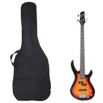 vidaXL Elektrinė bosinė gitara pradedantiesiems, ruda/juoda, 4/4 46"