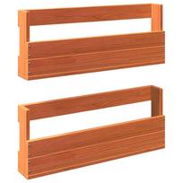 vidaXL Sieninės batų lentynos, 2vnt., rudos, 59x8,5x23,5cm, pušis