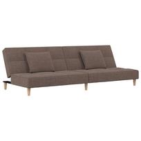 vidaXL Dvivietė sofa-lova su dvejomis pagalvėmis, taupe, audinys