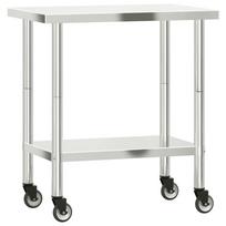 vidaXL Virtuvės darbastalis su ratukais, 82,5x55x85cm, plienas