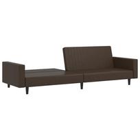 vidaXL Dvivietė sofa-lova, rudos spalvos, dirbtinė oda