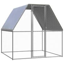 vidaXL Narvas viščiukams, sidabrinis ir pilkas, 2x2x2m, plienas