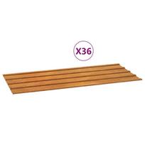 vidaXL Stogo plokštės, 36vnt., rūdžių, 100x44cm, Corten plienas