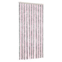 vidaXL Užuolaida nuo musių, pilka ir rožinė, 90x220cm šenilis