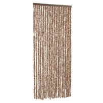 vidaXL Užuolaida nuo musių, smėlio ir tamsiai ruda, 90x220cm, šenilis