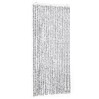 vidaXL Užuolaida nuo musių, šviesiai/tamsiai pilka, 90x200cm, šenilis