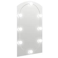 vidaXL Veidrodis su LED lemputėmis, 90x45cm, stiklas, arkos formos