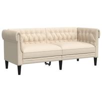 vidaXL Dvivietė chesterfield sofa, linas