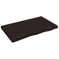 vidaXL Stalviršis, tamsiai rudas, 100x60x(2-6) cm, ąžuolo masyvas