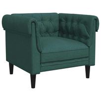 vidaXL Chesterfield krėslas, tamsiai žalios spalvos, audinys