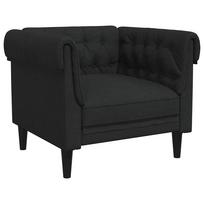 vidaXL Chesterfield krėslas, juodos spalvos, audinys