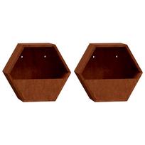 vidaXL Sieniniai loveliai, 2vnt., rūdžių, 46x10x40cm, Corten plienas